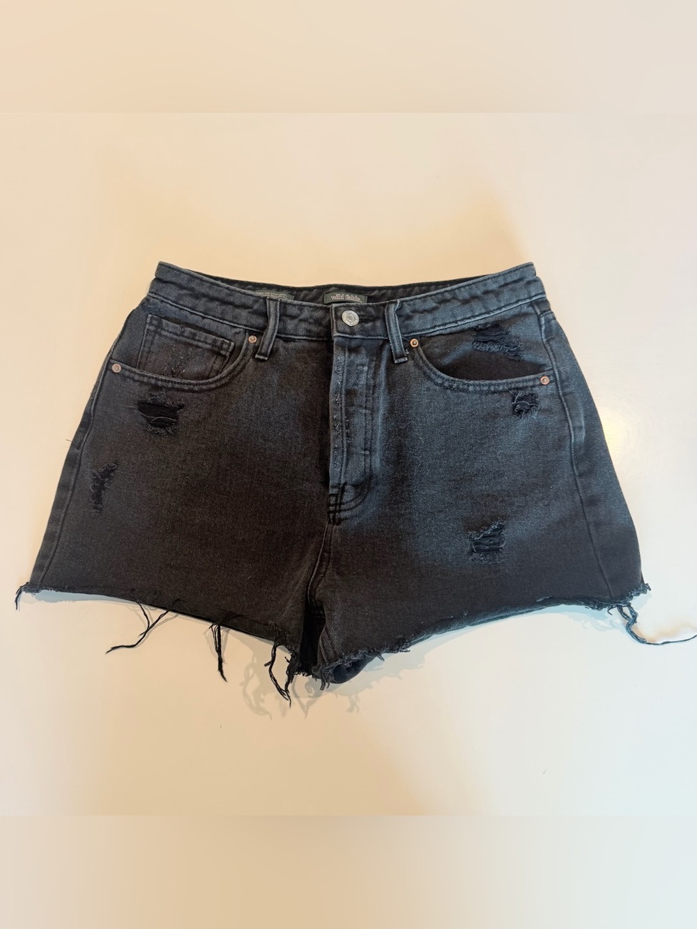 wild fable Black Distressed Denim Cutoff Shorts
